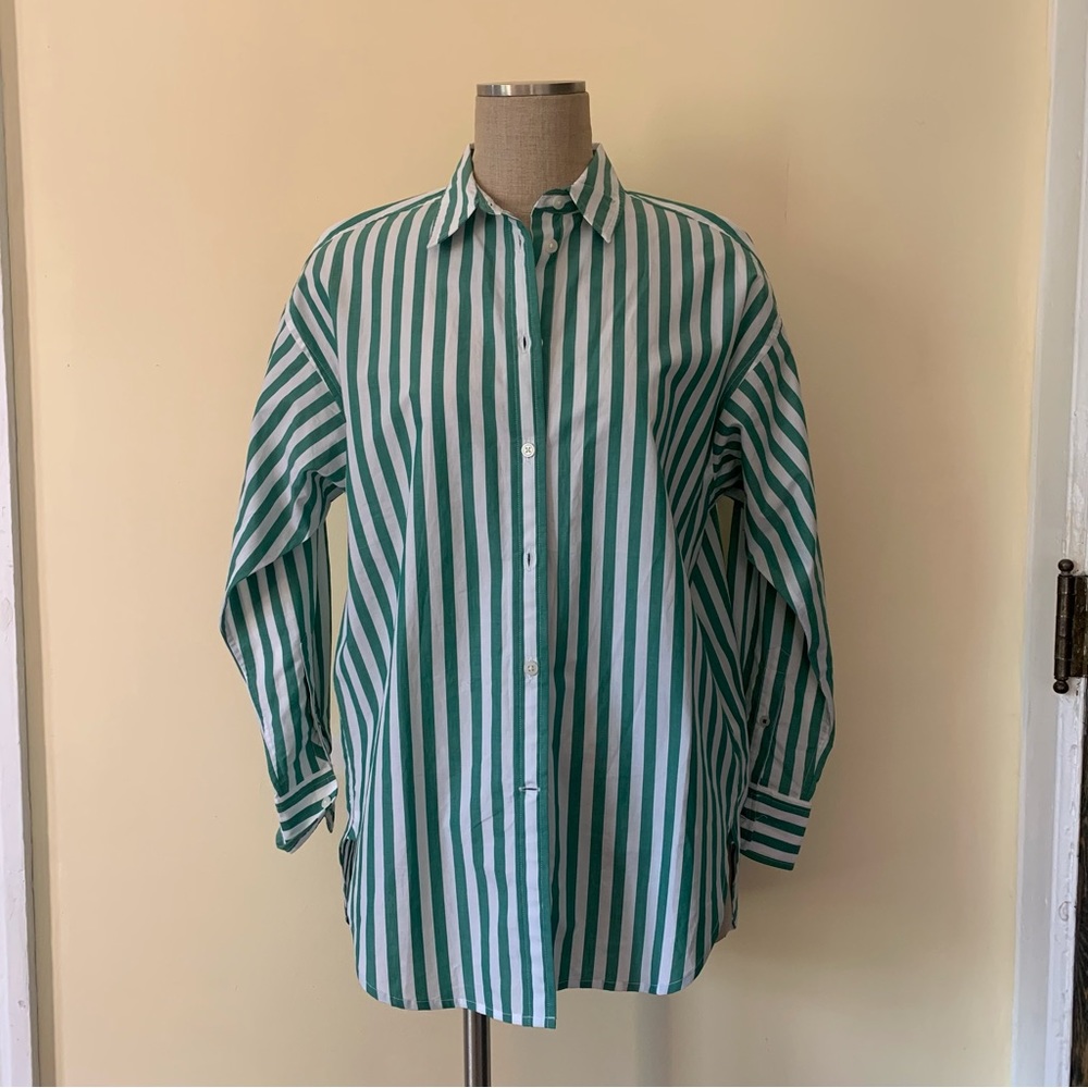 J. Crew Relaxed Stripe Button Down Shirt 8